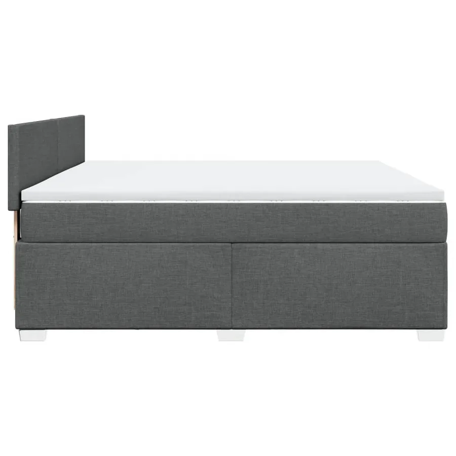 Sommier à lattes de lit avec matelas Gris foncé 180x200cm Tissu - 5
