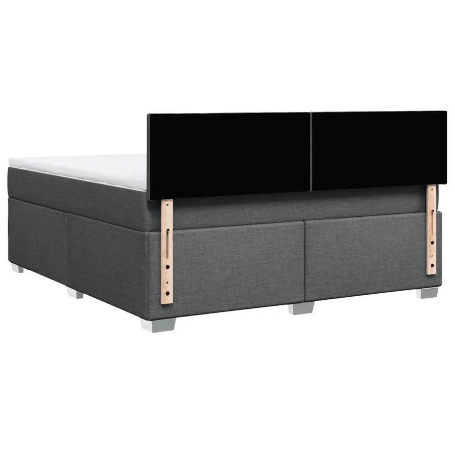 Sommier à lattes de lit avec matelas Gris foncé 180x200cm Tissu - 6