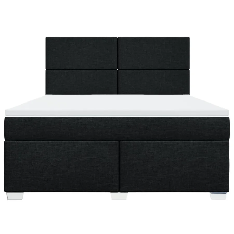 Sommier à lattes de lit avec matelas Noir 180x200 cm Tissu - 4