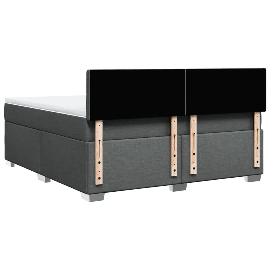 Sommier à lattes de lit avec matelas Gris foncé 180x200cm Tissu - 10
