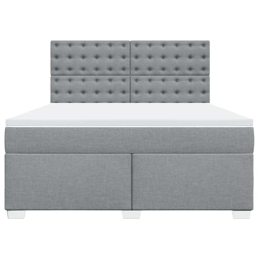 Sommier à lattes de lit avec matelas Gris clair 180x200cm Tissu - 4