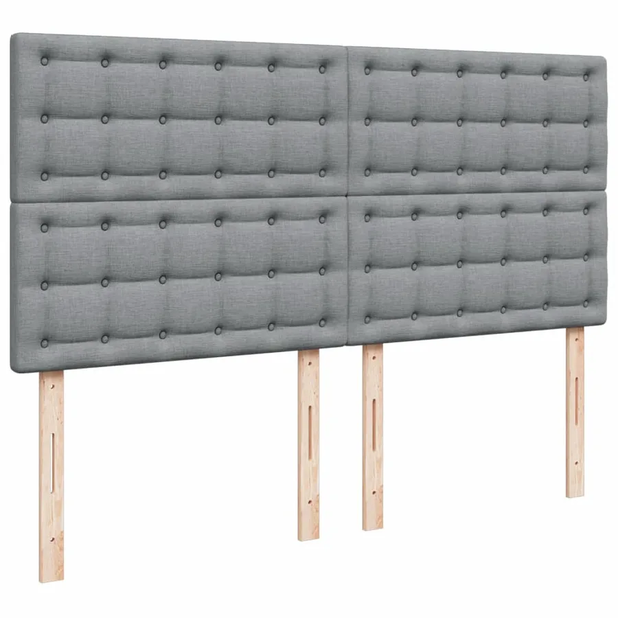 Sommier à lattes de lit avec matelas Gris clair 180x200cm Tissu - 8