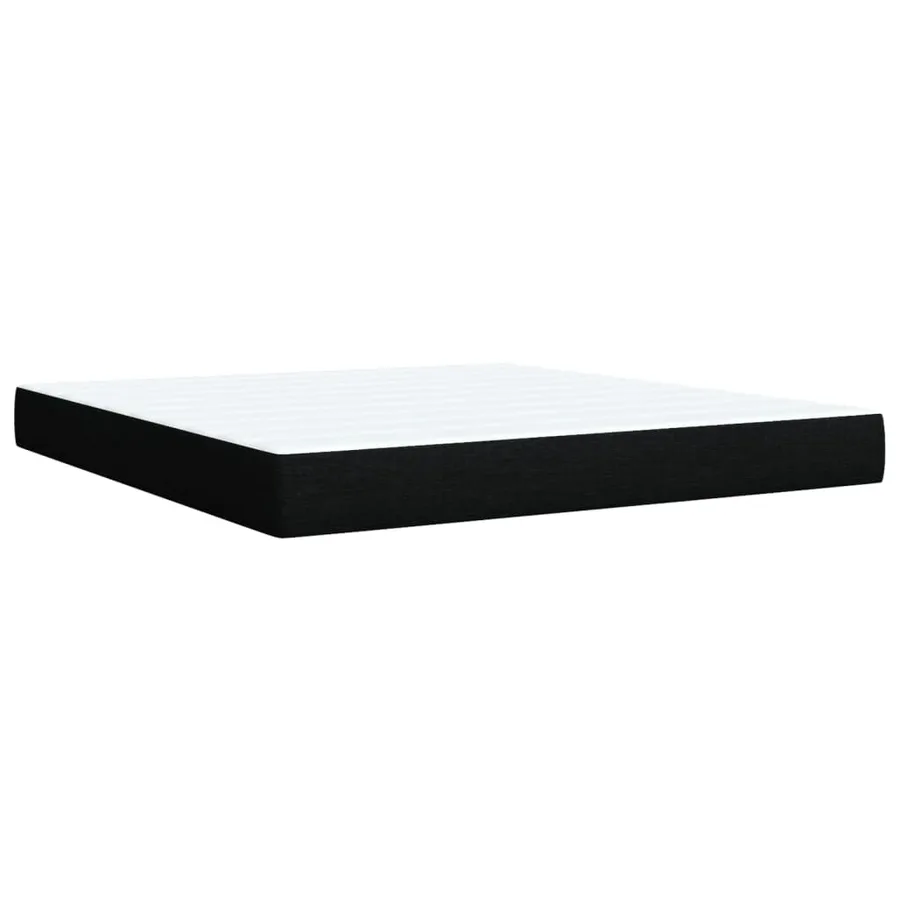 Sommier à lattes de lit avec matelas Noir 180x200 cm Tissu - 6