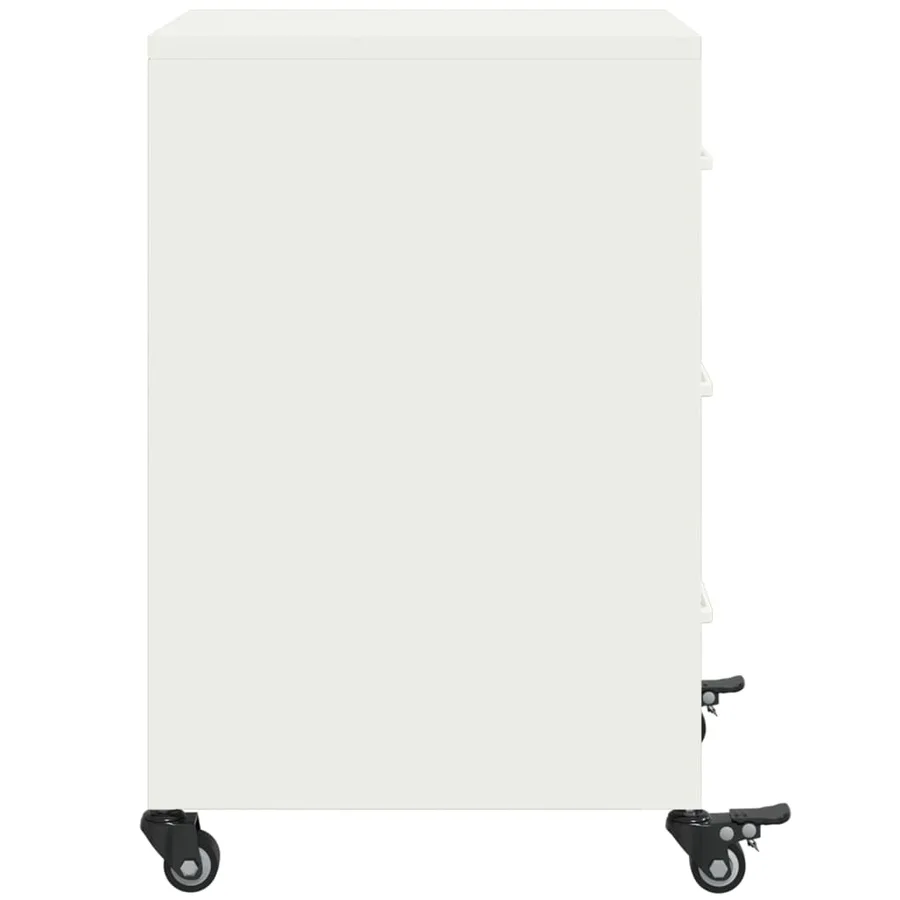 Table de chevet blanc 36x39x59 cm acier - 7