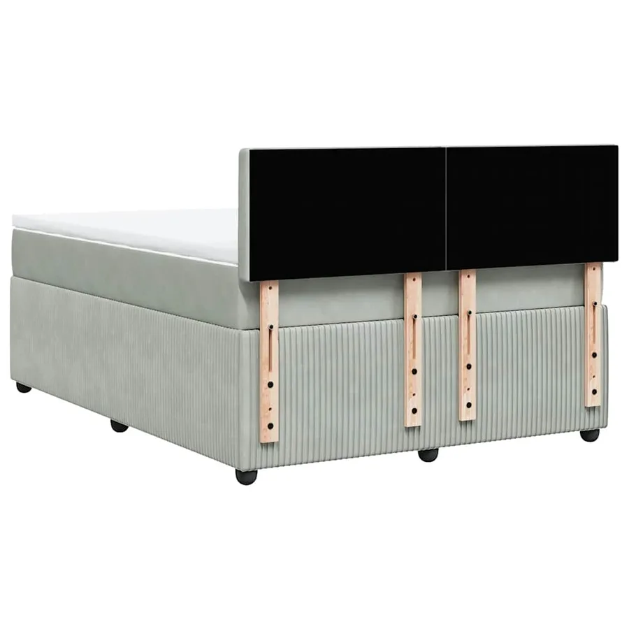 Sommier à lattes de lit et matelas Gris clair 140x190cm Velours - 10