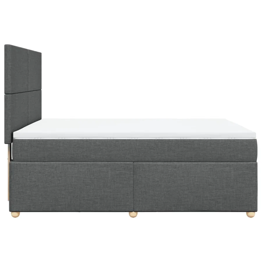 Sommier à lattes de lit avec matelas Gris foncé 140x200cm Tissu - 5