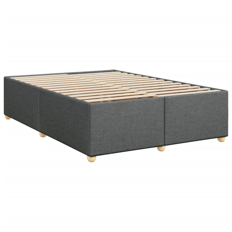 Sommier à lattes de lit avec matelas Gris foncé 140x200cm Tissu - 8