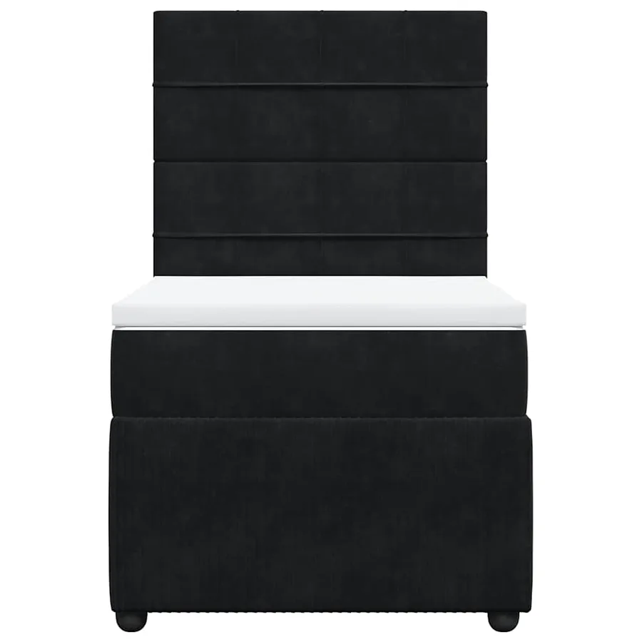 Sommier à lattes de lit avec matelas Noir 90x190 cm Velours - 4