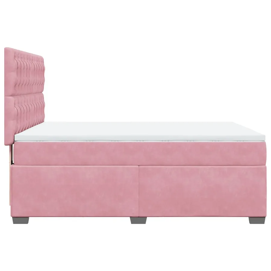 Sommier à lattes de lit avec matelas Rose 140x190 cm Velours - 9