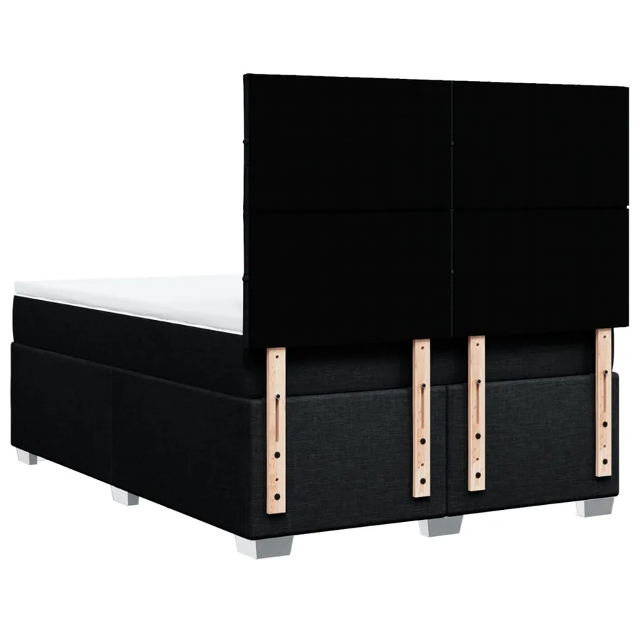 Sommier à lattes de lit avec matelas Noir 160x200 cm Tissu - 10