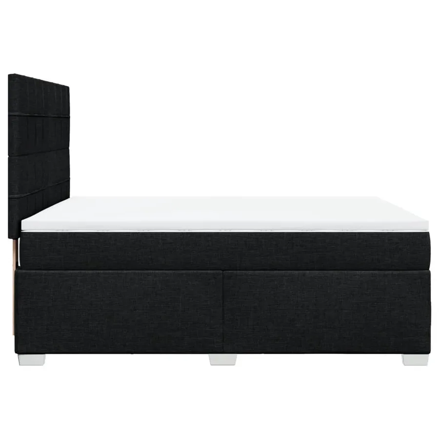 Sommier à lattes de lit avec matelas Noir 160x200 cm Tissu - 9