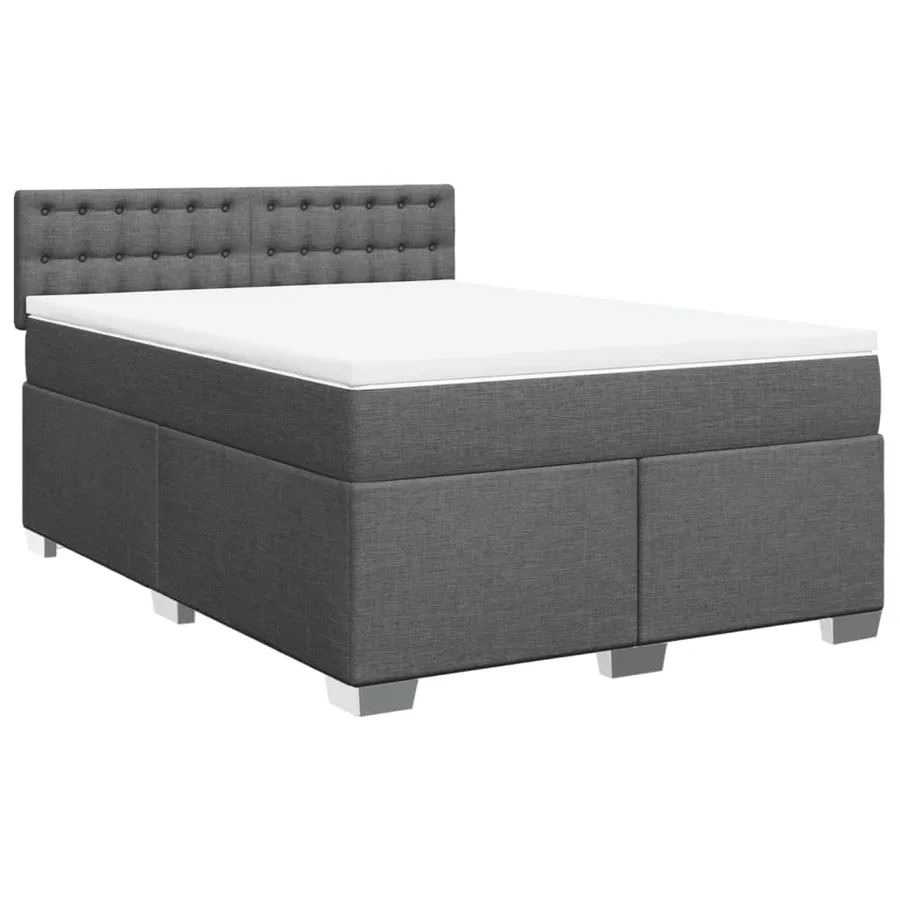 Sommier à lattes de lit avec matelas Gris foncé 160x200cm Tissu - 2