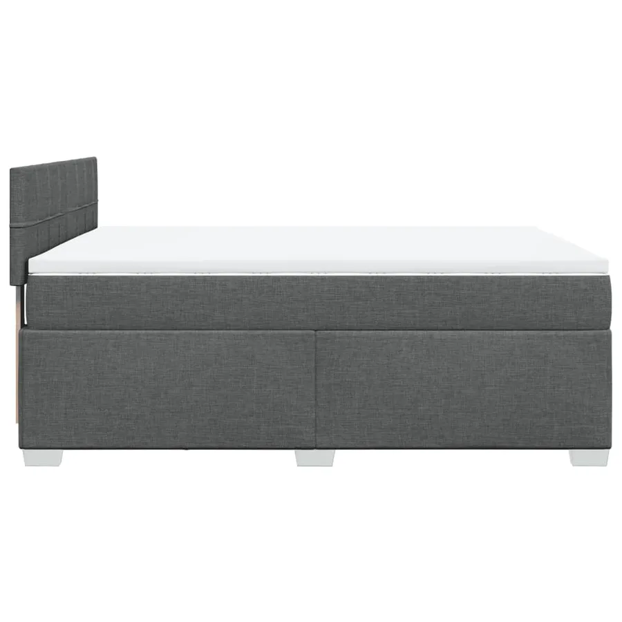 Sommier à lattes de lit avec matelas Gris foncé 160x200cm Tissu - 11