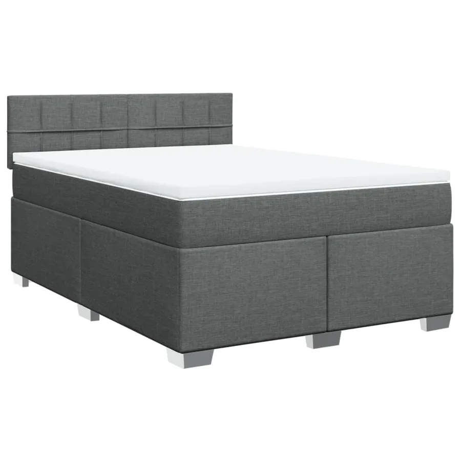 Sommier à lattes de lit avec matelas Gris foncé 160x200cm Tissu - 2