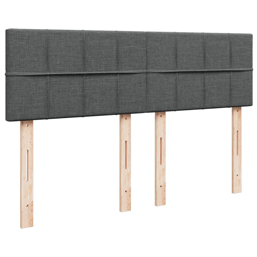Sommier à lattes de lit avec matelas Gris foncé 160x200cm Tissu - 8