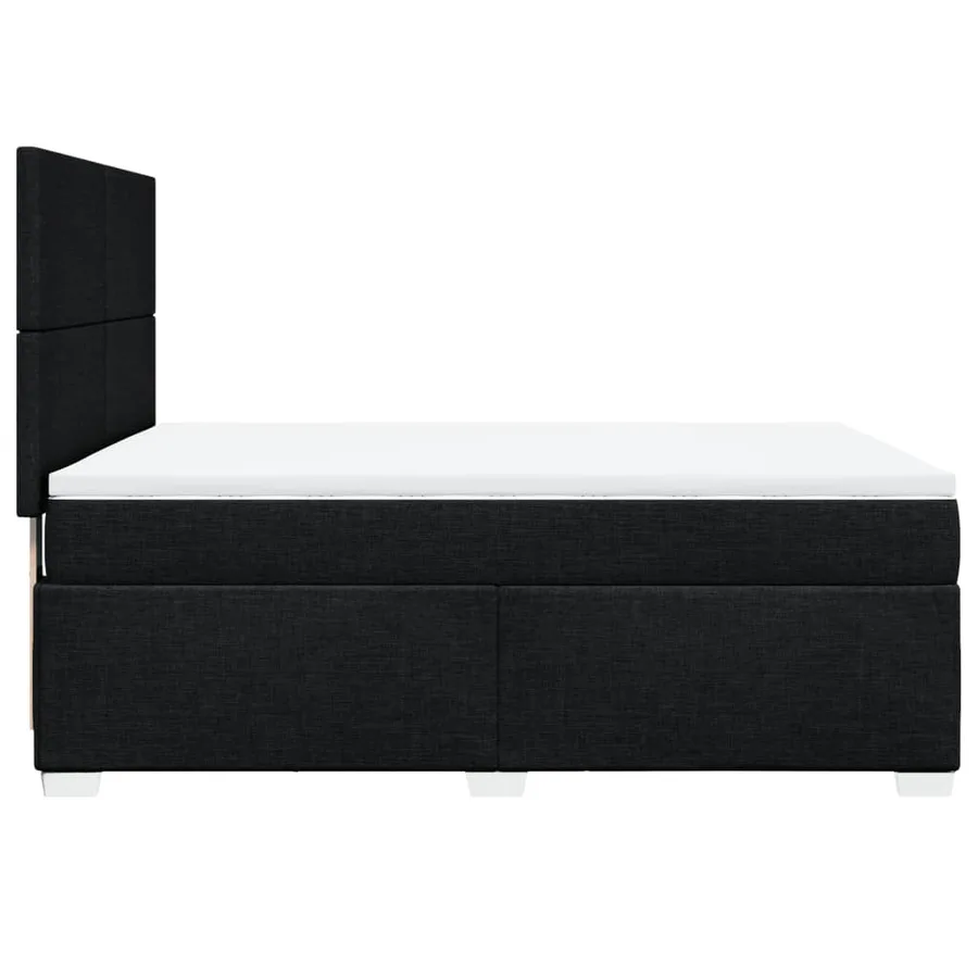 Sommier à lattes de lit avec matelas Noir 160x200 cm Tissu - 11