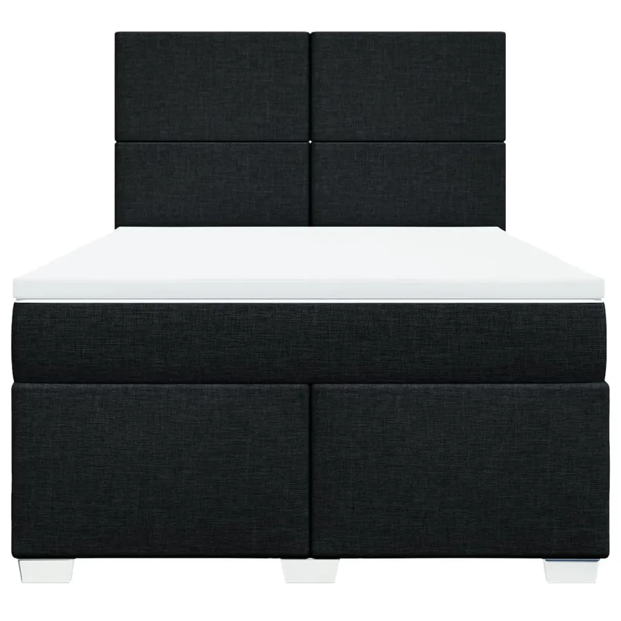 Sommier à lattes de lit avec matelas Noir 160x200 cm Tissu - 6