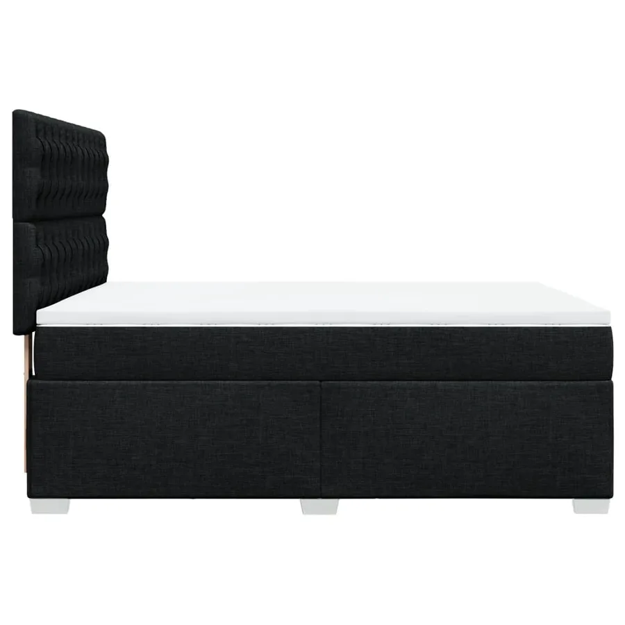 Sommier à lattes de lit avec matelas Noir 160x200 cm Tissu - 11