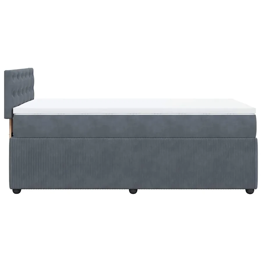 Sommier à lattes de lit et matelas Gris foncé 90x190 cm Velours - 9