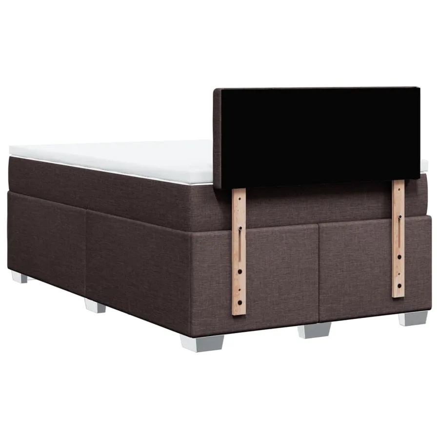 Sommier à lattes de lit et matelas marron foncé 120x190cm tissu - 12