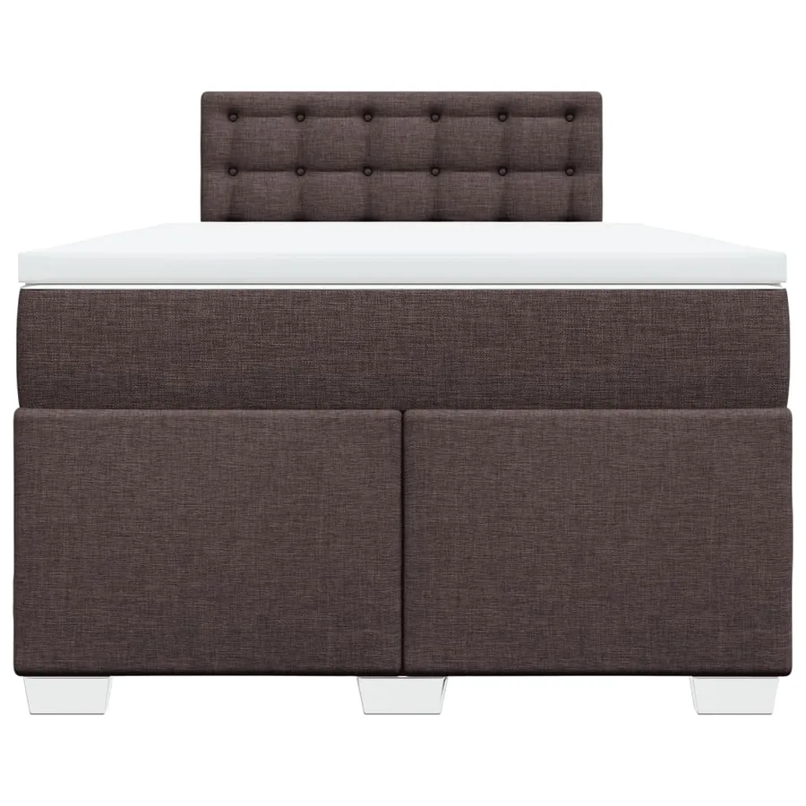 Sommier à lattes de lit et matelas marron foncé 120x190cm tissu - 6