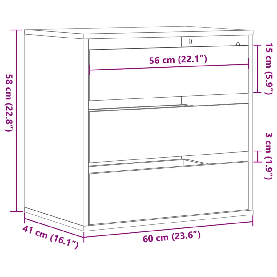 Commode d'angle chêne sonoma 60x41x58 cm bois d'ingénierie - 8