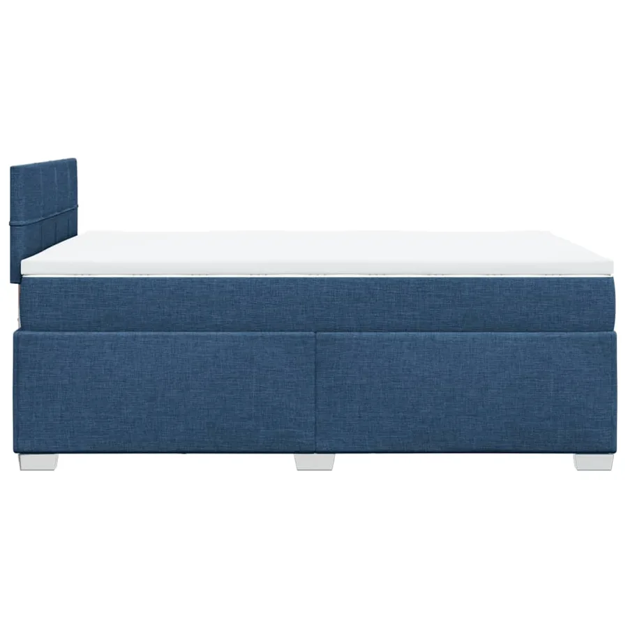 Sommier à lattes de lit avec matelas bleu 120x190 cm tissu - 11