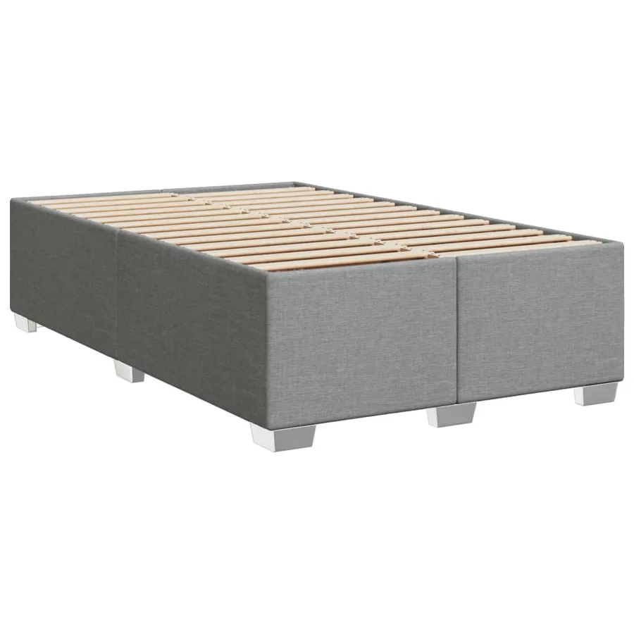 Cadre de lit sans matelas gris clair 120x190 cm tissu - 3