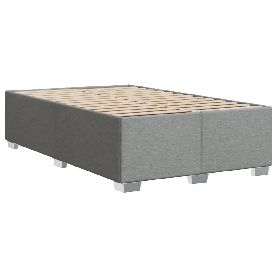 Cadre de lit sans matelas gris clair 120x190 cm tissu - 6