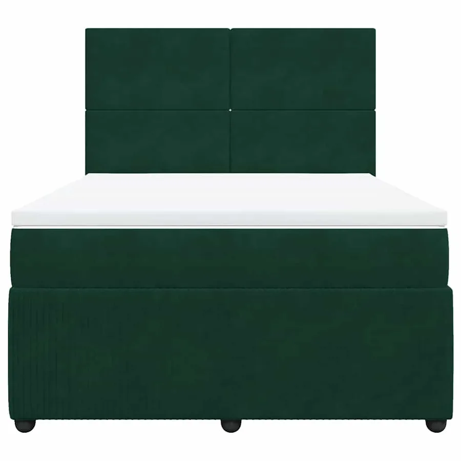 Sommier à lattes de lit et matelas Vert foncé 160x200cm Velours - 4