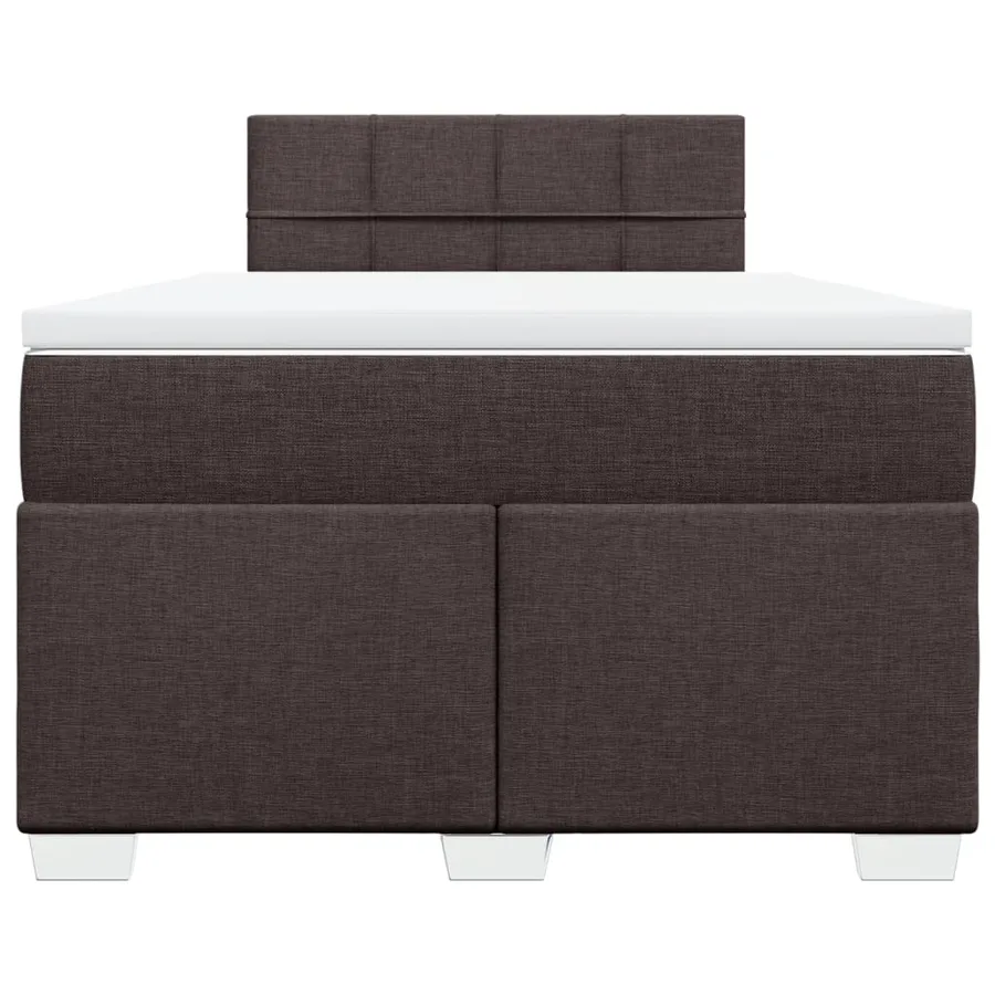 Sommier à lattes de lit et matelas marron foncé 120x190cm tissu - 4