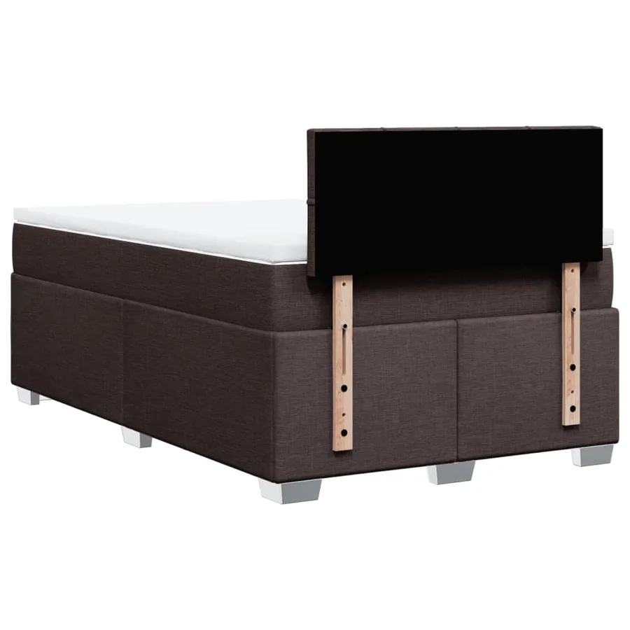 Sommier à lattes de lit et matelas marron foncé 120x190cm tissu - 6