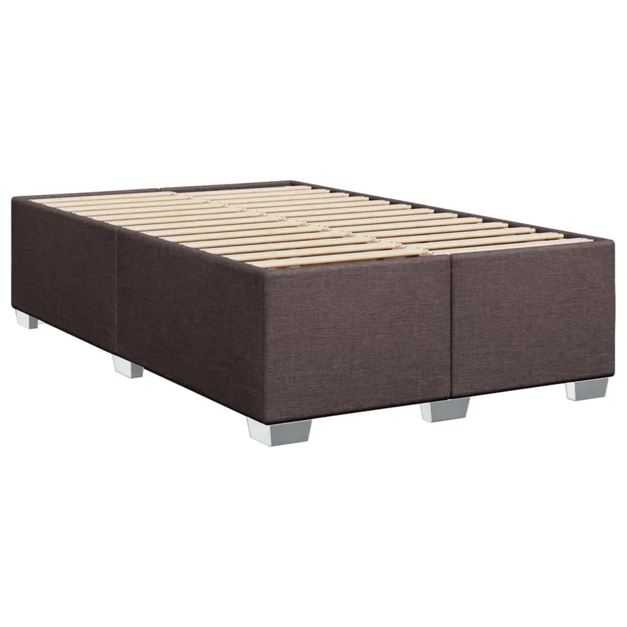 Sommier à lattes de lit et matelas marron foncé 120x190cm tissu - 8