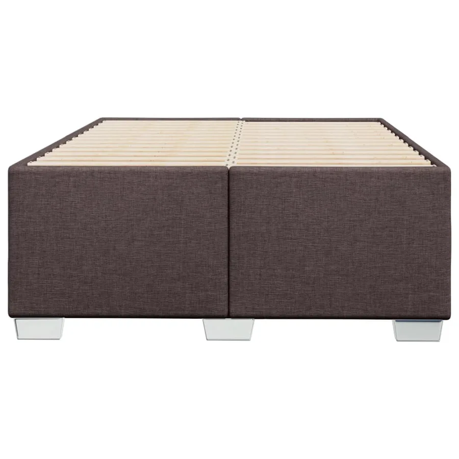 Cadre de lit sans matelas marron foncé 120x190 cm tissu - 4