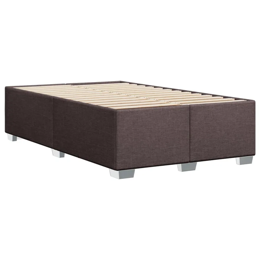 Cadre de lit sans matelas marron foncé 120x190 cm tissu - 6