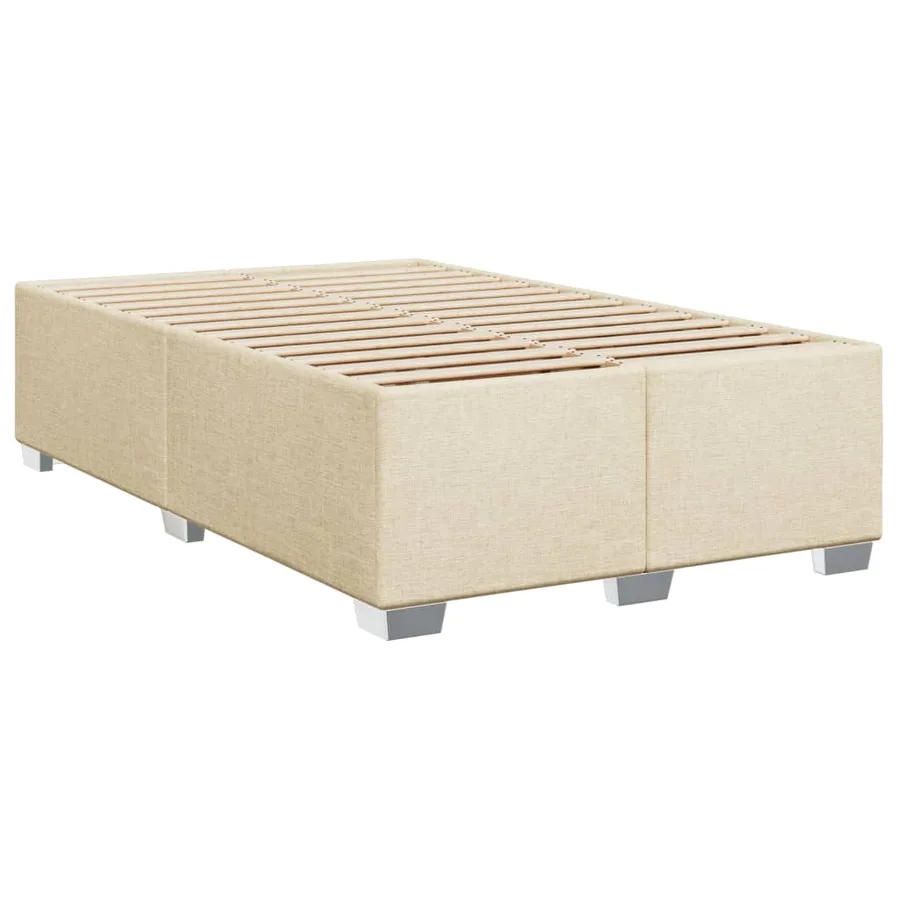 Sommier à lattes de lit avec matelas crème 120x190 cm tissu - 8
