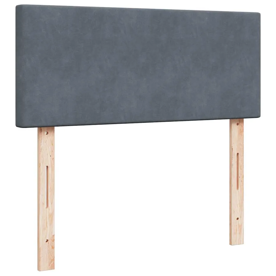 Sommier à lattes de lit et matelas gris foncé 120x190cm velours - 5