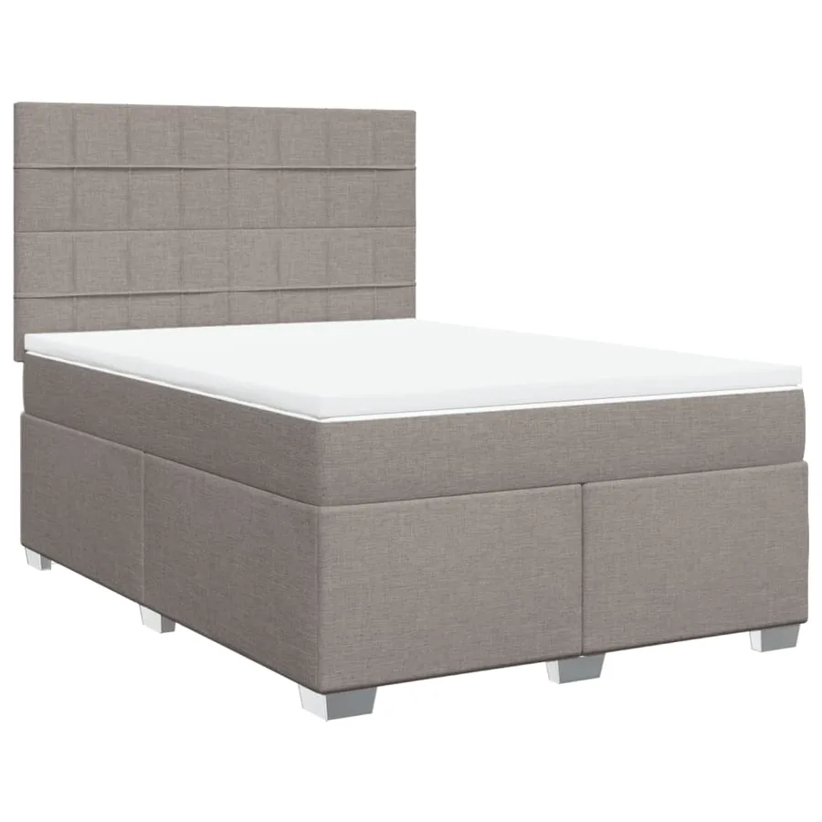 Sommier à lattes de lit avec matelas Taupe 160x200 cm Tissu - 3
