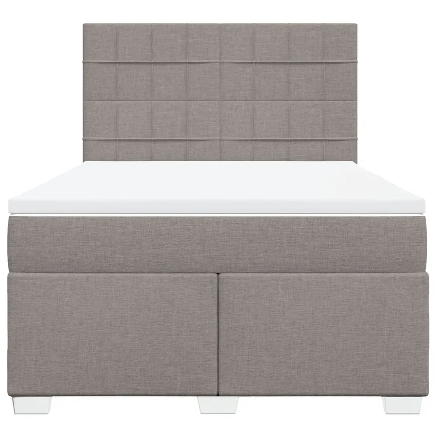 Sommier à lattes de lit avec matelas Taupe 160x200 cm Tissu - 6