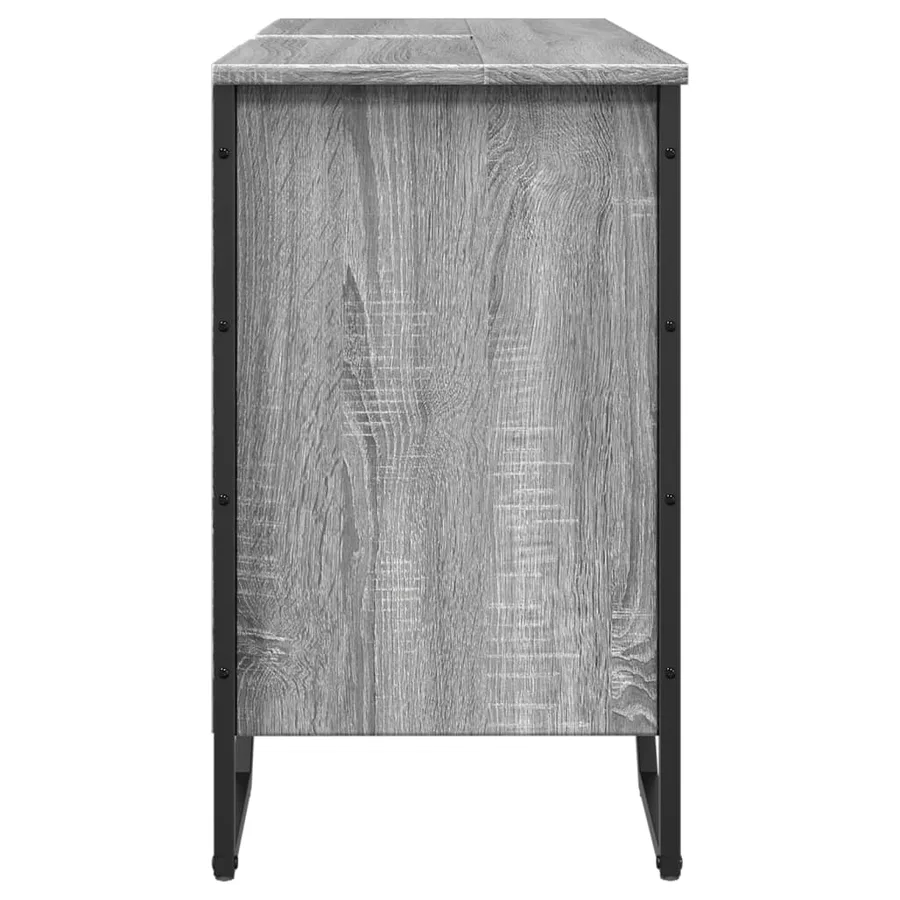 Armoire lavabo de salle de bain sonoma gris 91x35x60 cm - 5