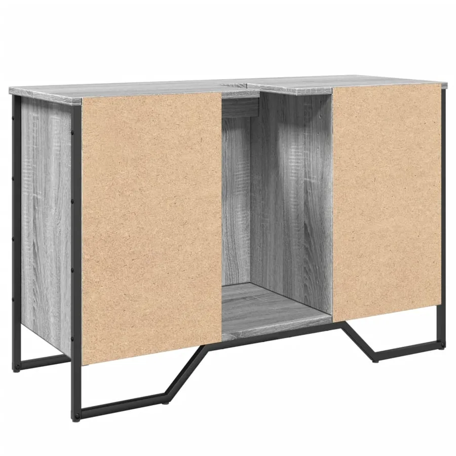 Armoire lavabo de salle de bain sonoma gris 91x35x60 cm - 6