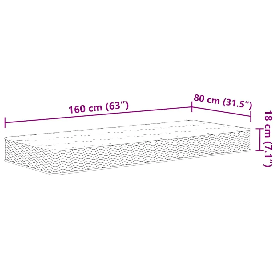 Matelas à ressorts Bonnell pour enfants moyen 80x160 cm - 9