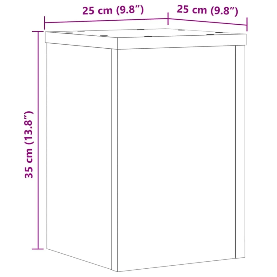 Supports pour plantes 2 pcs chêne artisanal bois d'ingénierie - 8
