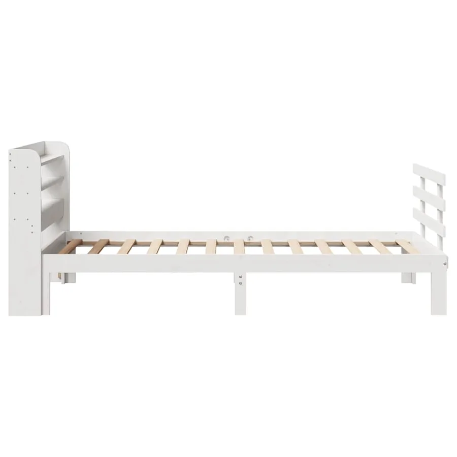Cadre de lit avec tête de lit sans matelas blanc 75x190 cm - 7
