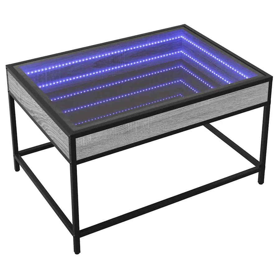 Table basse avec LED infini sonoma gris 70x50x41 cm - 3