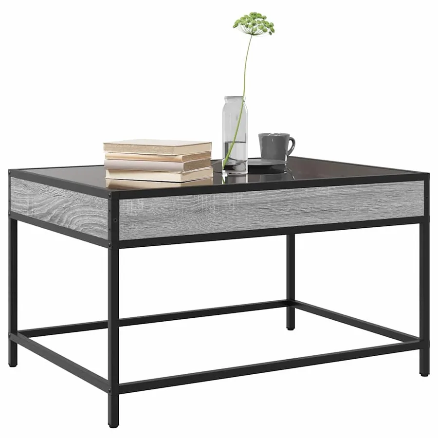 Table basse avec LED infini sonoma gris 70x50x41 cm - 5