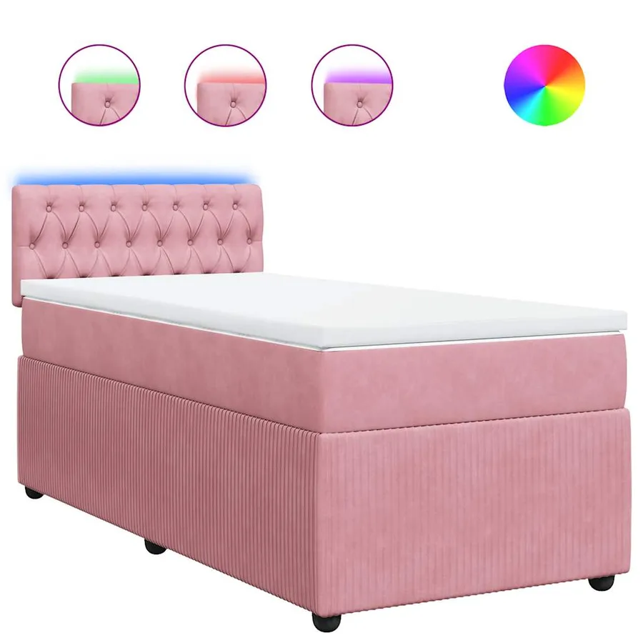 Sommier à lattes de lit avec matelas Rose 90x200 cm Velours - 2