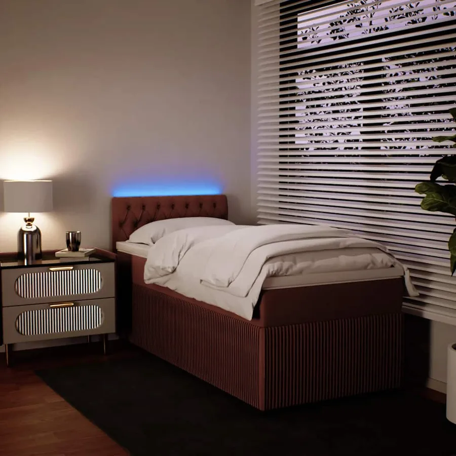 Sommier à lattes de lit avec matelas Rose 90x200 cm Velours - 5