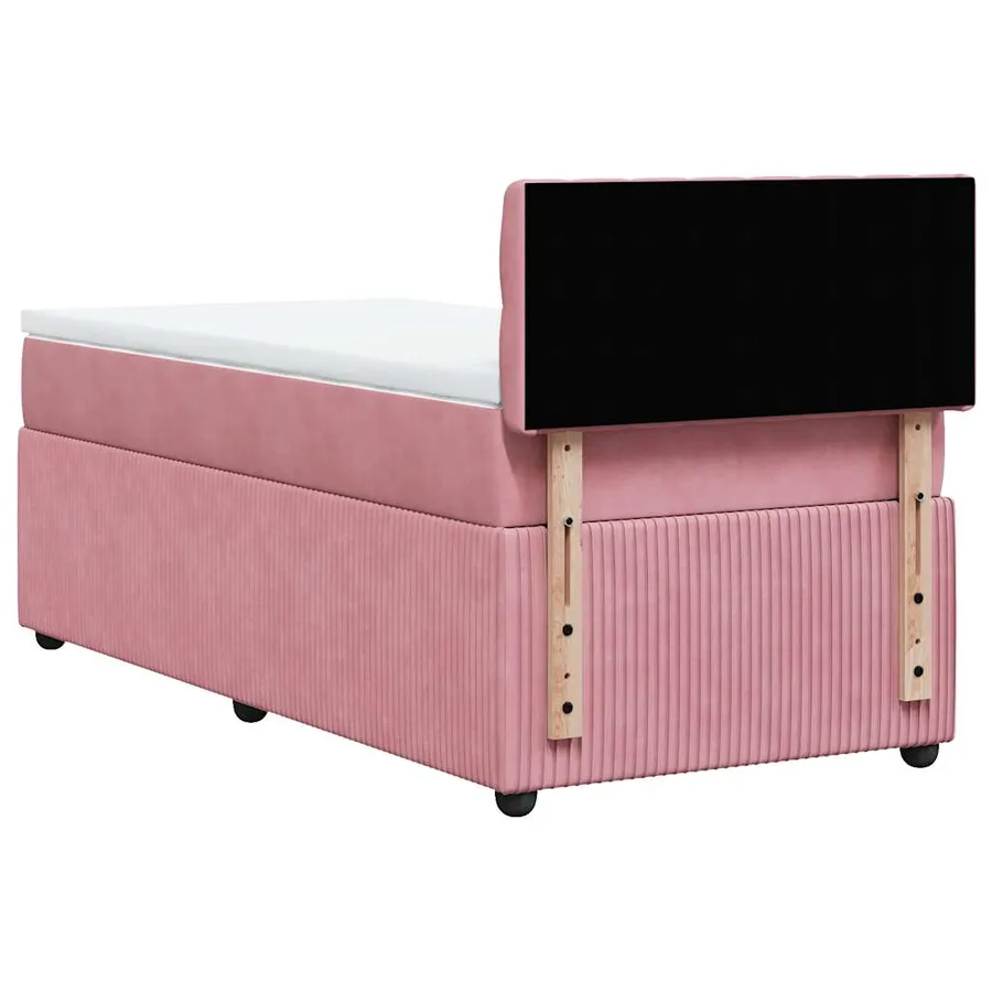 Sommier à lattes de lit avec matelas Rose 90x200 cm Velours - 8
