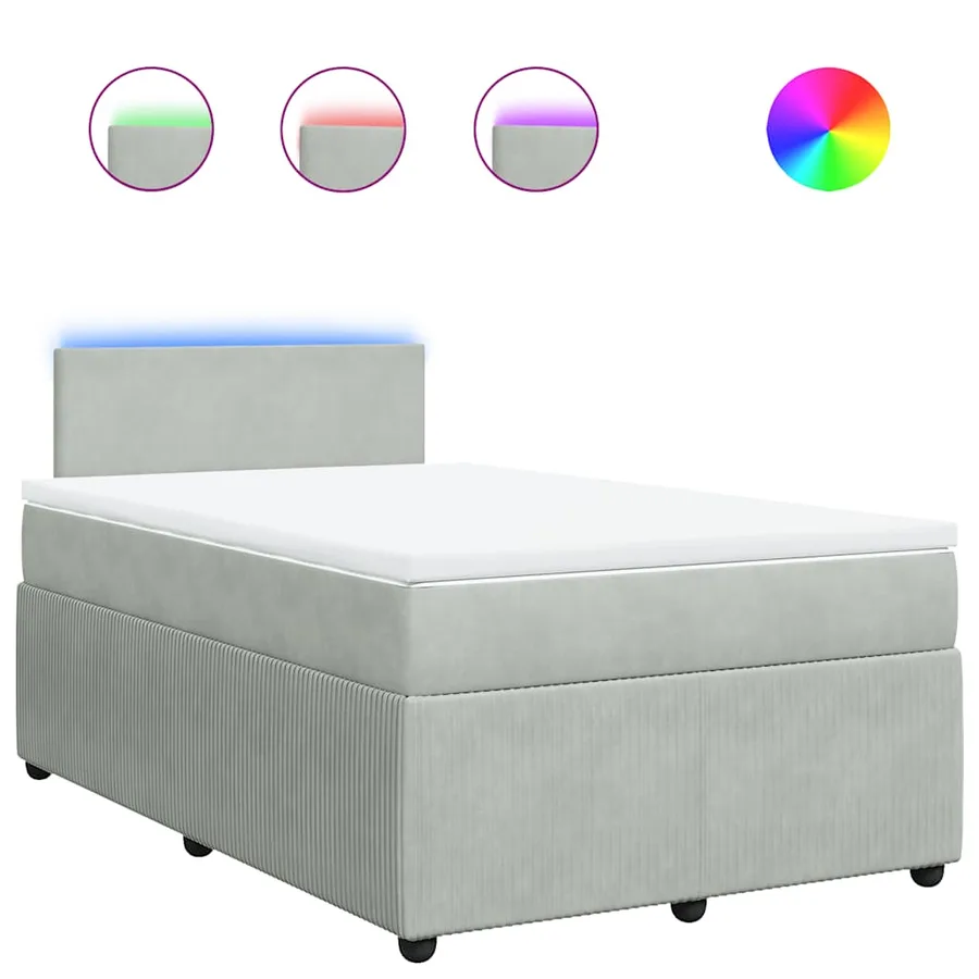Sommier à lattes de lit et matelas Gris clair 120x200cm Velours - 2